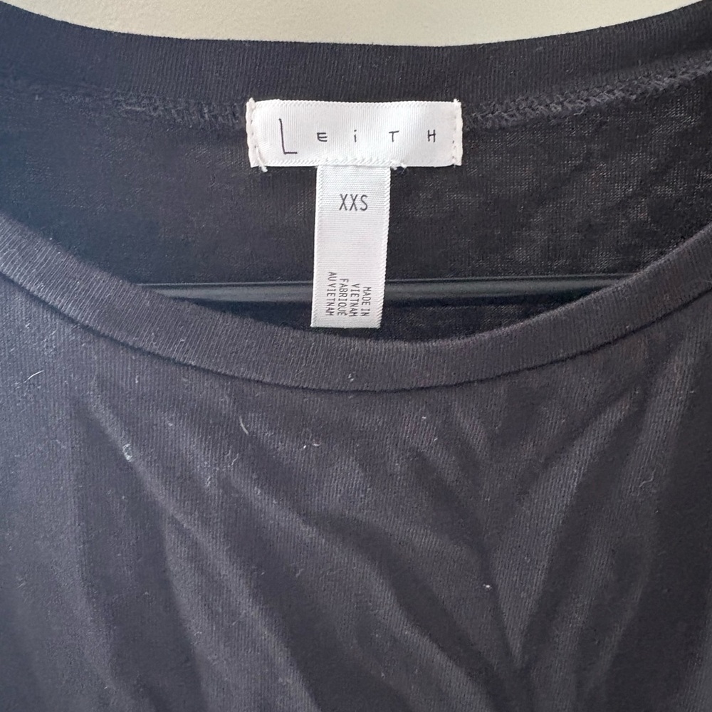 Leith Classic Black Short Sleeve Tee Dress